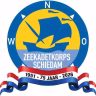 Logo van het zeekadetkorps schiedam met een banier waarop 1951, 75 jaar, 2026 staat.