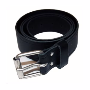 Leren riem met stalen gesp